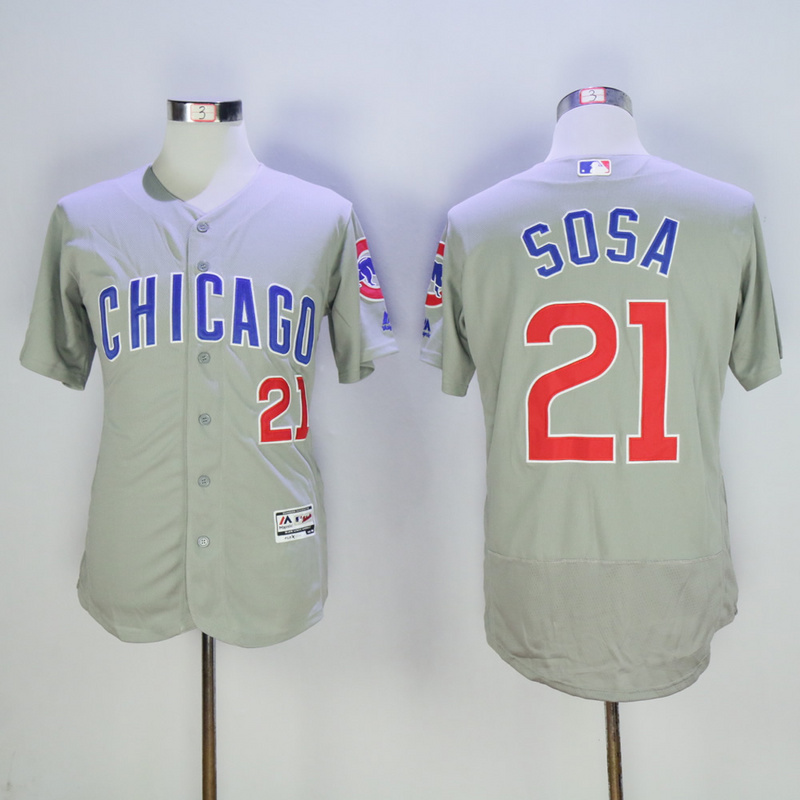 Men Chicago Cubs #21 Sosa Grey MLB Jerseys->chicago cubs->MLB Jersey